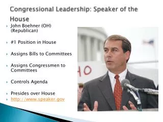 Congressional Leadership: Speaker of the House