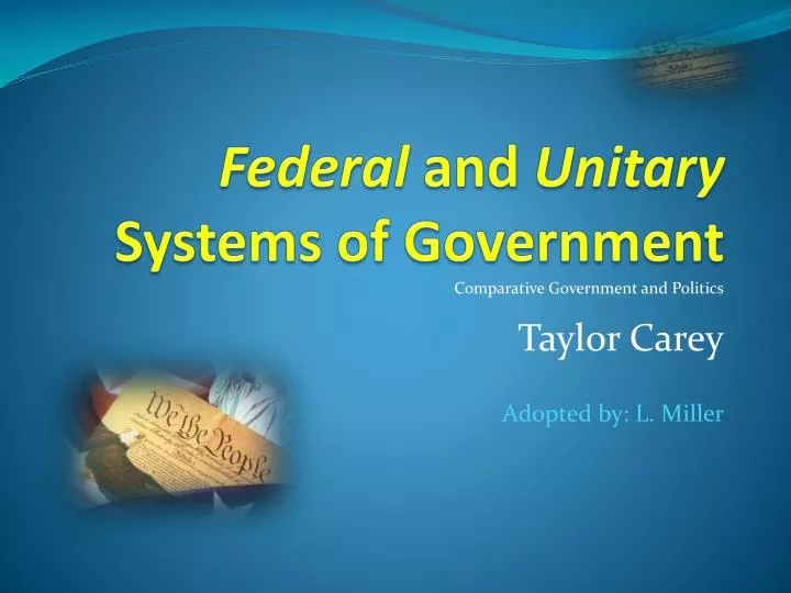 federal and unitary systems of government
