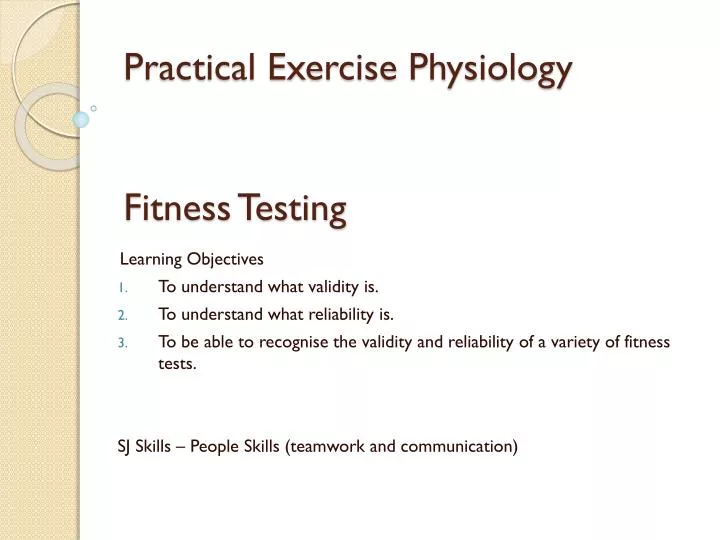 practical exercise physiology fitness testing