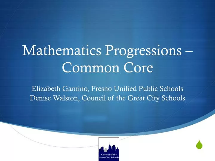mathematics progressions common core