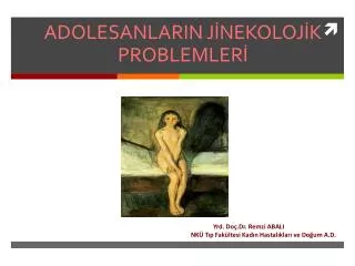 adolesanlarin j nekoloj k problemler