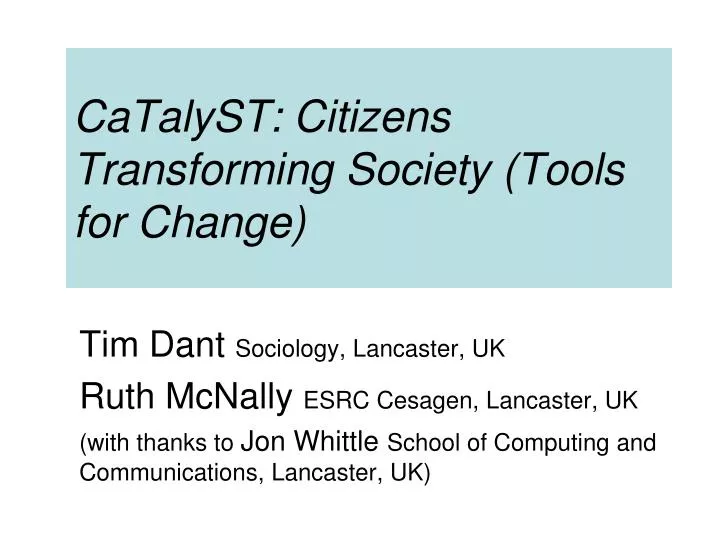 catalyst citizens transforming society tools for change