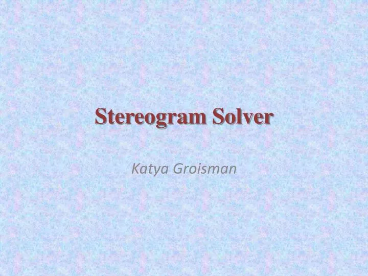 stereogram solver