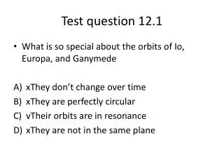 Test question 12.1