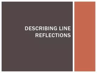 Describing Line Reflections