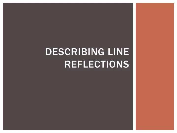 describing line reflections