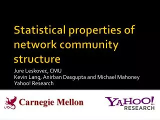 Statistical properties of network community structure