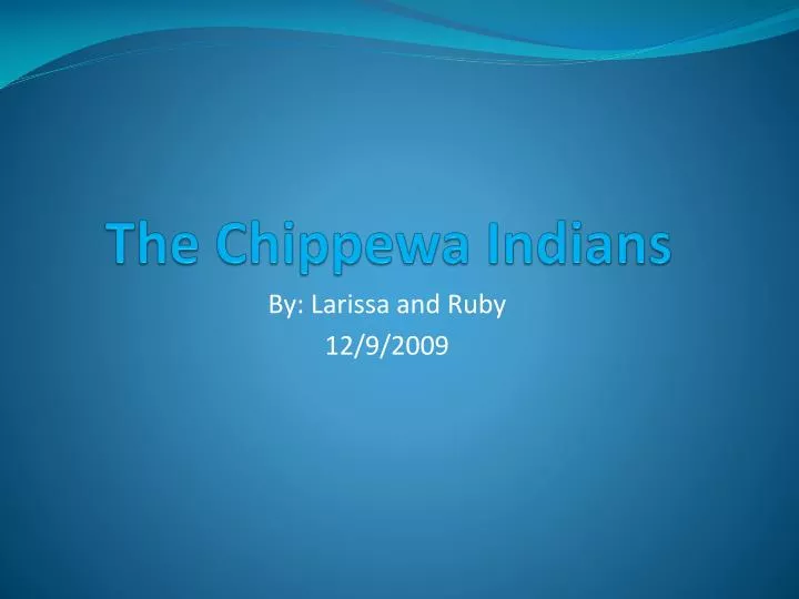 the chippewa indians