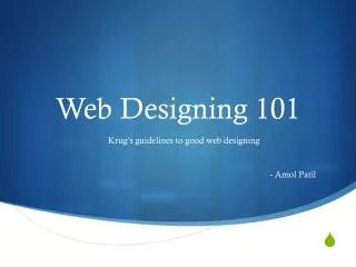 Web Designing 101