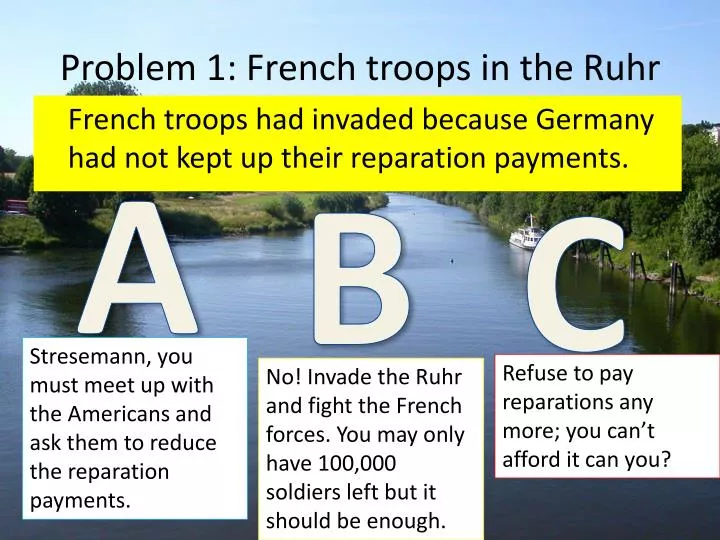 problem 1 french troops in the ruhr