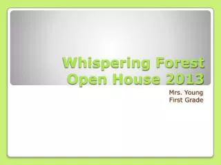 Whispering Forest Open House 2013
