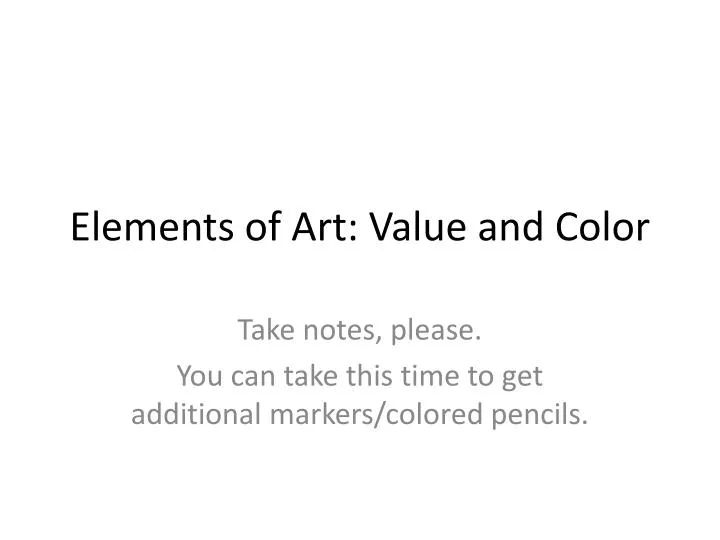 elements of art value and color