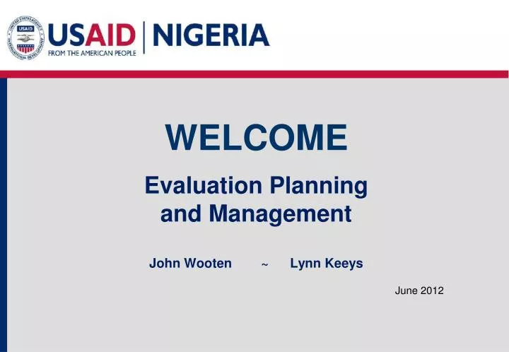 evaluation planning and management john wooten lynn keeys