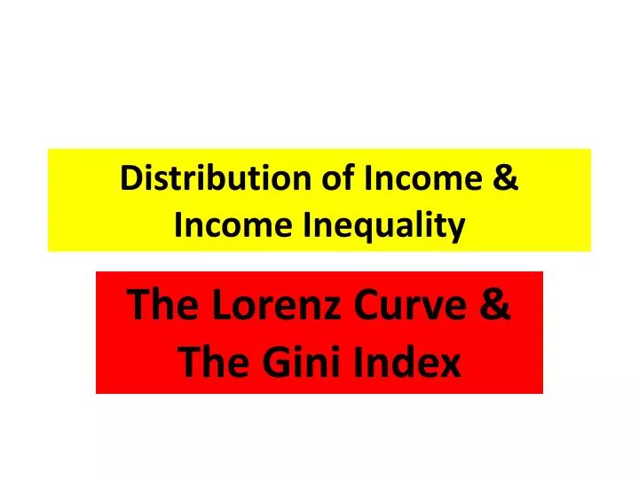 distribution of income income inequality