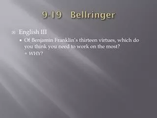 9-19 Bellringer