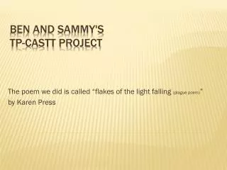 Ben and Sammy's Tp-castt project