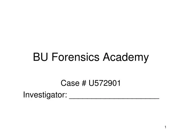bu forensics academy