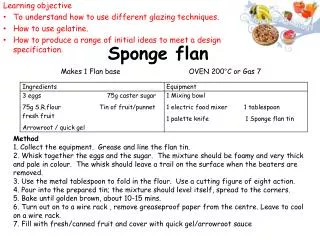 Sponge flan