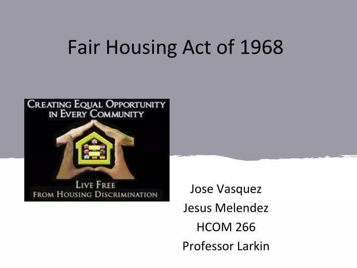 fair housing act of 1968