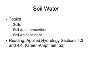 Soil Water