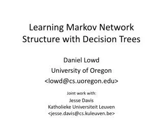 Learning Markov Network Structure with Decision Trees