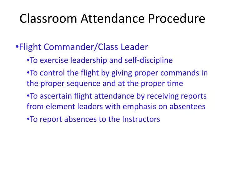 classroom attendance procedure