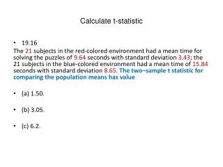 Calculate t-statistic