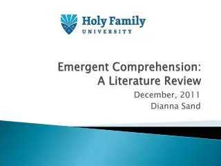 Emergent Comprehension: A Literature Review