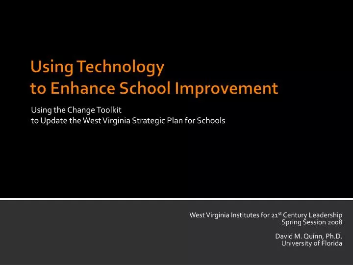 using the change toolkit to update the west virginia strategic plan for schools