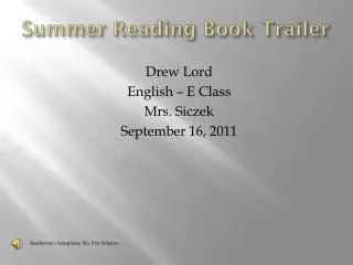 Summer Reading Book Trailer
