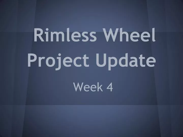 rimless wheel project update