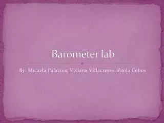 Barometer lab