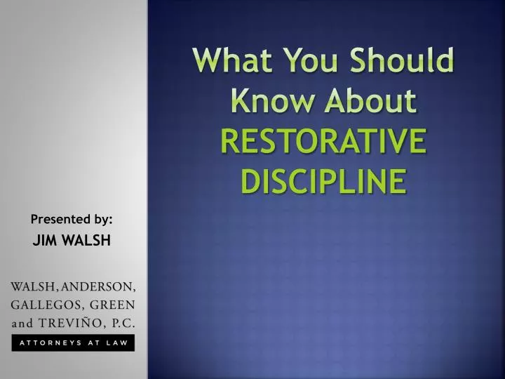 what you should know about restorative discipline