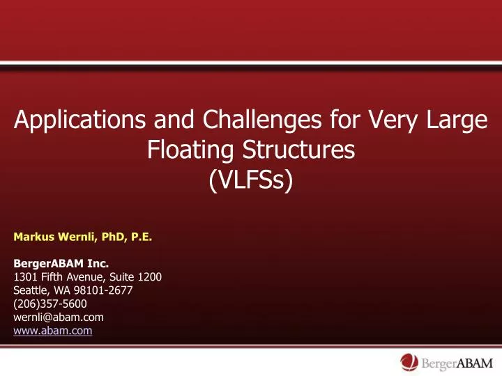 applications and challenges for very large floating structures vlfss