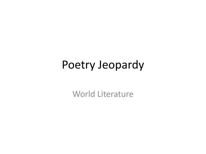 poetry jeopardy