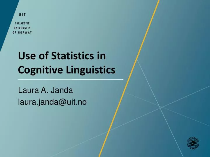 use of statistics in cognitive linguistics