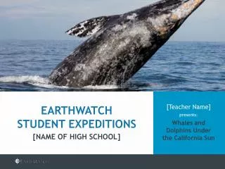 [Teacher Name] presents: Whales and Dolphins Under the California Sun