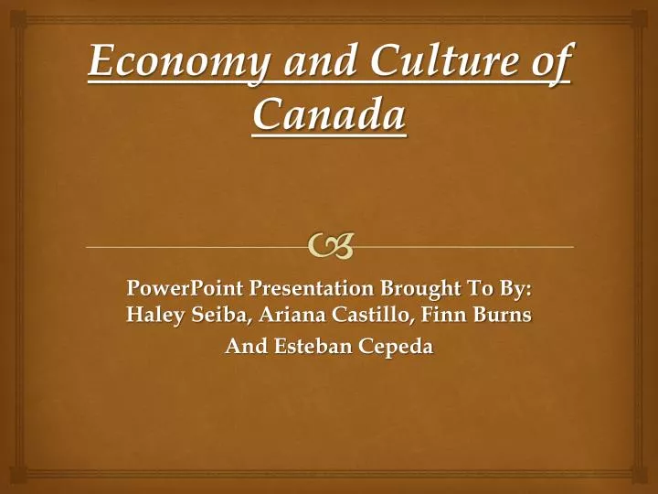 economy and culture of canada