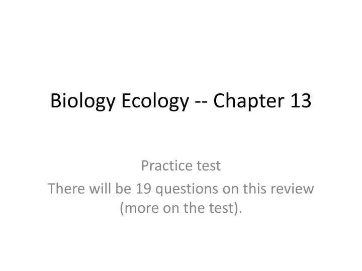 biology ecology chapter 13