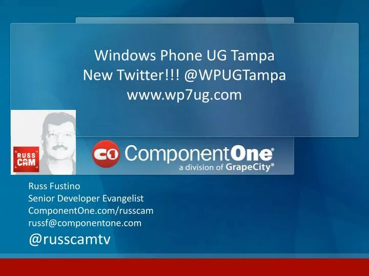 windows phone ug tampa new twitter @ wpugtampa www wp7ug com