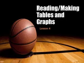 Reading/Making Tables and Graphs