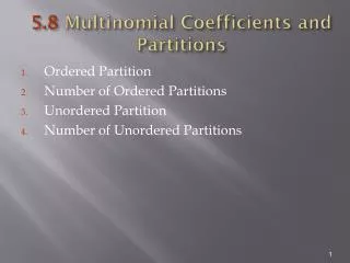 5.8 Multinomial Coefficients and Partitions