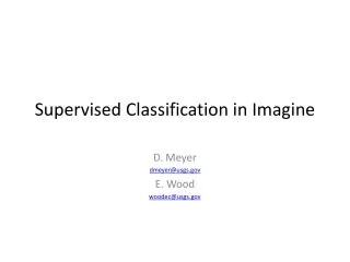 Supervised Classification in Imagine