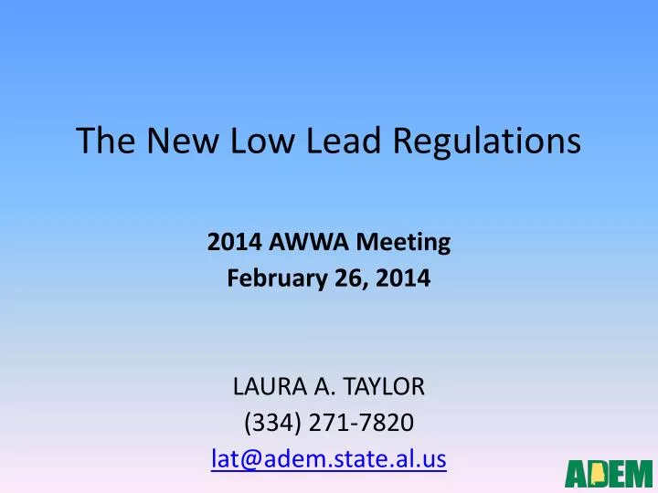 the new low lead regulations