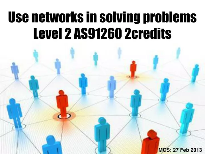 use networks in solving problems level 2 as91260 2credits