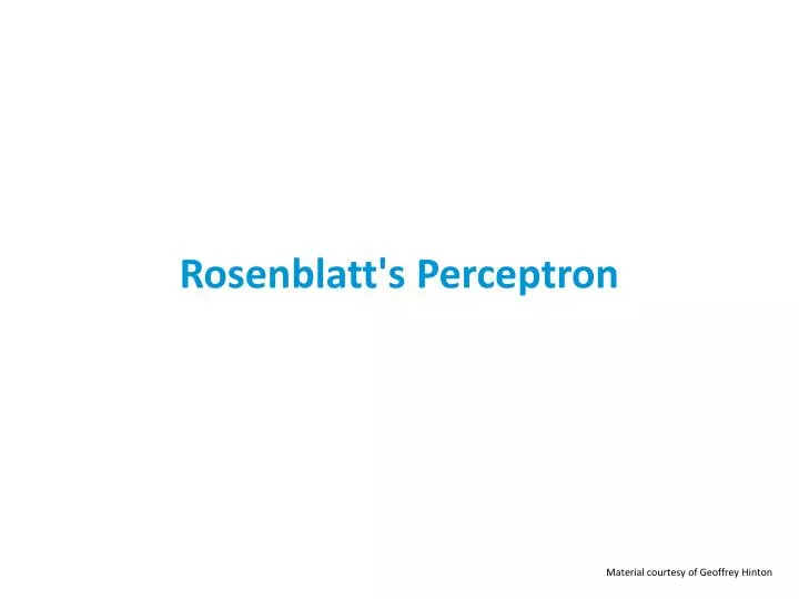 rosenblatt s perceptron