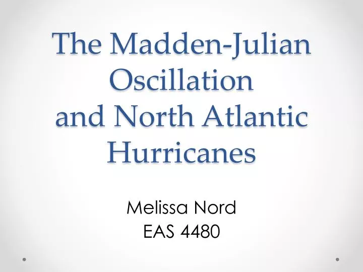 the madden julian oscillation and north atlantic hurricanes