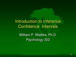 Introduction to Inference Confidence Intervals