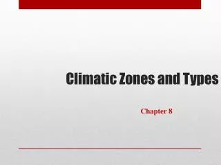Climatic Zones and Types
