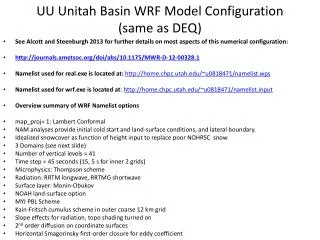 UU Unitah Basin WRF Model Configuration (same as DEQ)